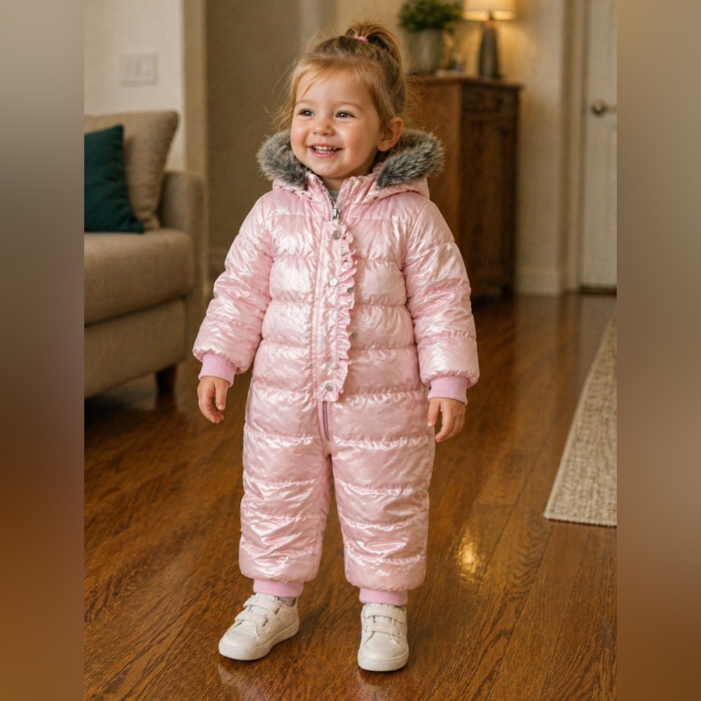 Hannah Anderson lined pink adorable ski onesie size 18-24 months (80)
